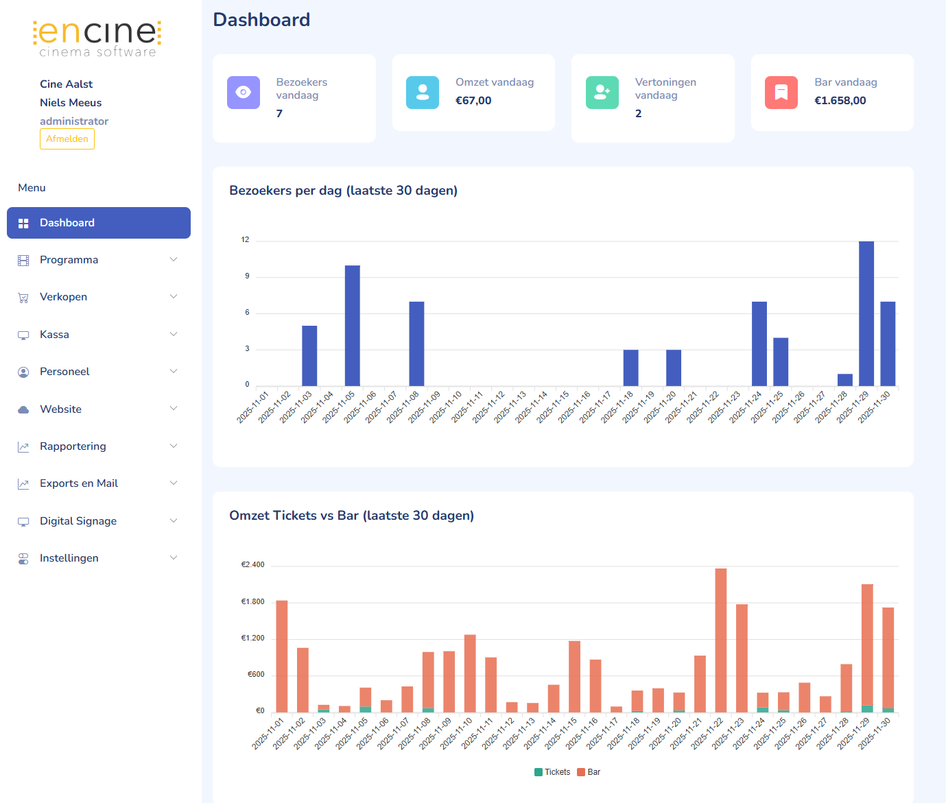 Encine digital signage screenshot